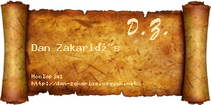 Dan Zakariás névjegykártya